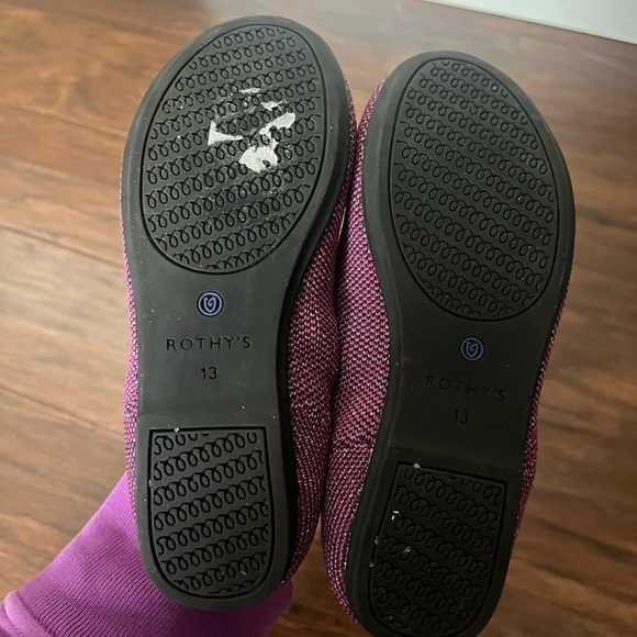 Rothy's Mulberry Glitter and Blue Slip-On loafer-Size 13 - Picture 8 of 9